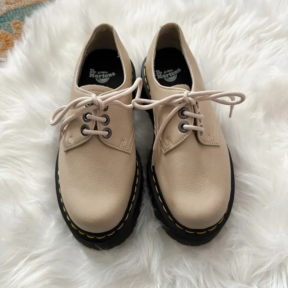 Dr. Martens 1461 II Pisa Leather Platform Shoes in Parchment Beige Size 6 - Picture 5 of 6